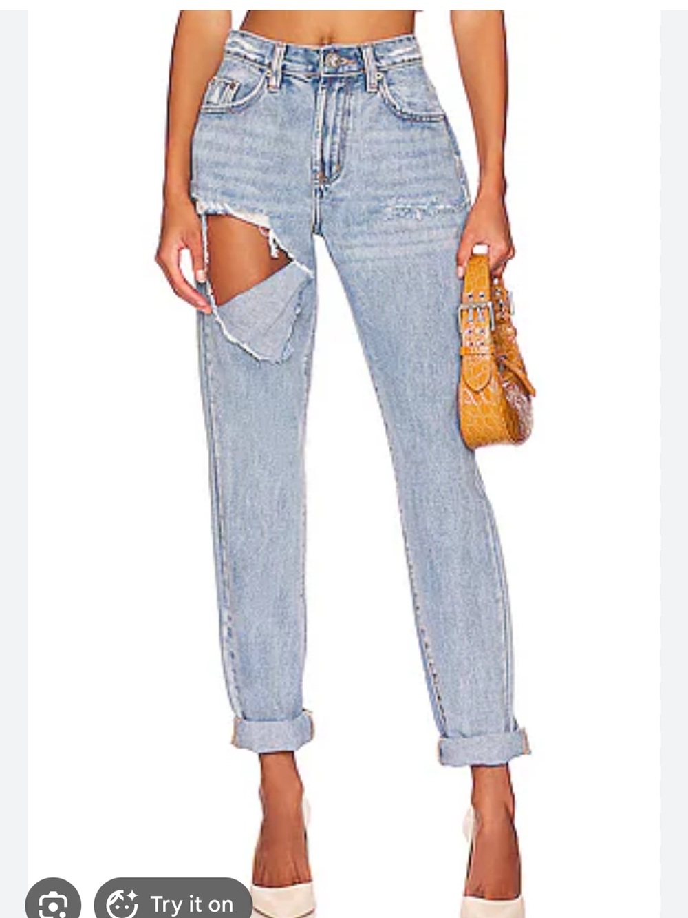 One Teaspoon Light Blue Ripped Boyfriend Jeans